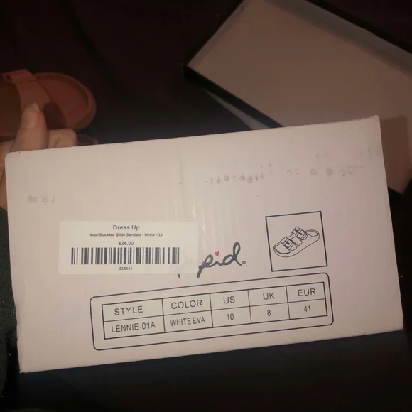 New in box! Maui Buckled Light Orange Coral Slide Sandals Size 10 Qupid - Picture 7 of 7